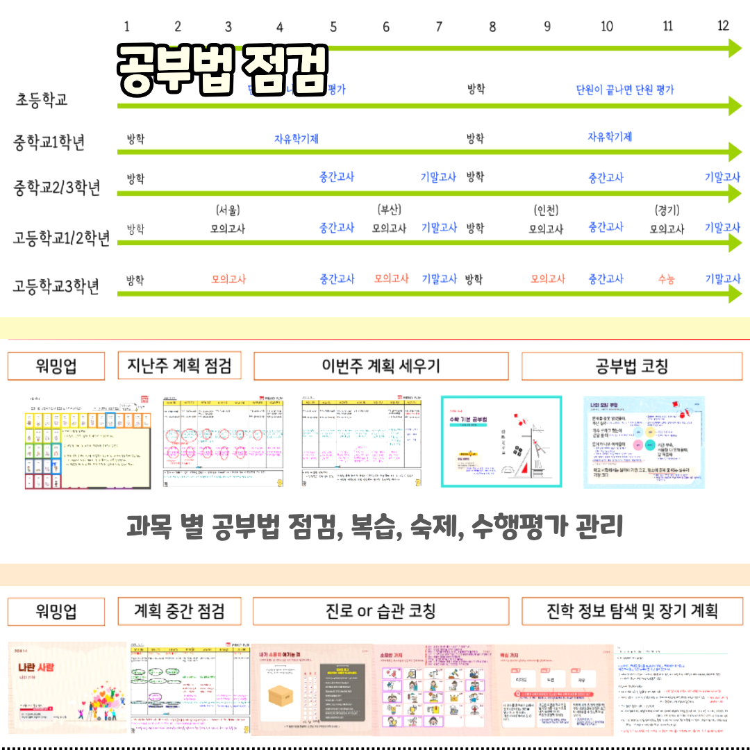공부법 점검 타임라인